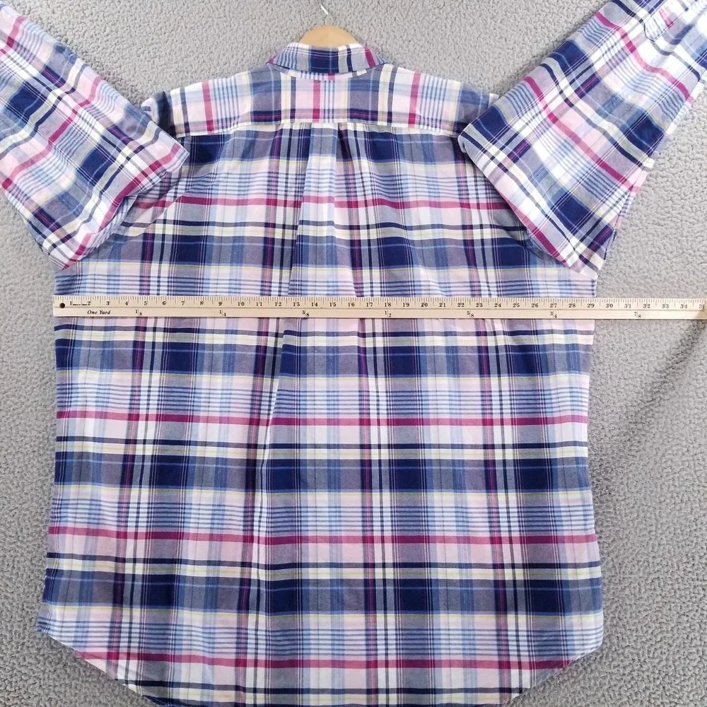 Polo Ralph Lauren Shirt Mens 2XLT Blue Plaid Button Down Oxford Dress Casual